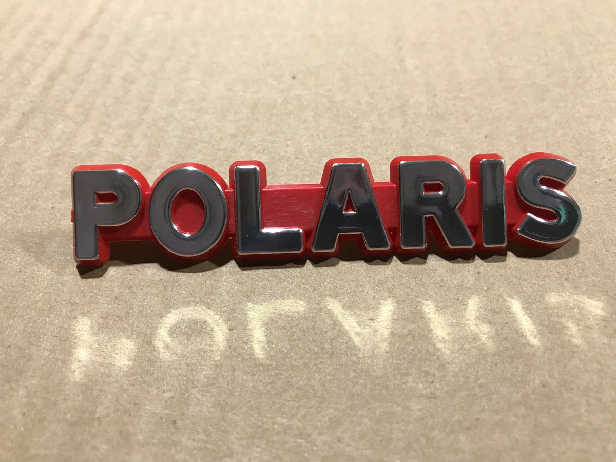 Vintage 1969 Polaris Red Hood Emblem for Classic Vehicles - Replacement Badge