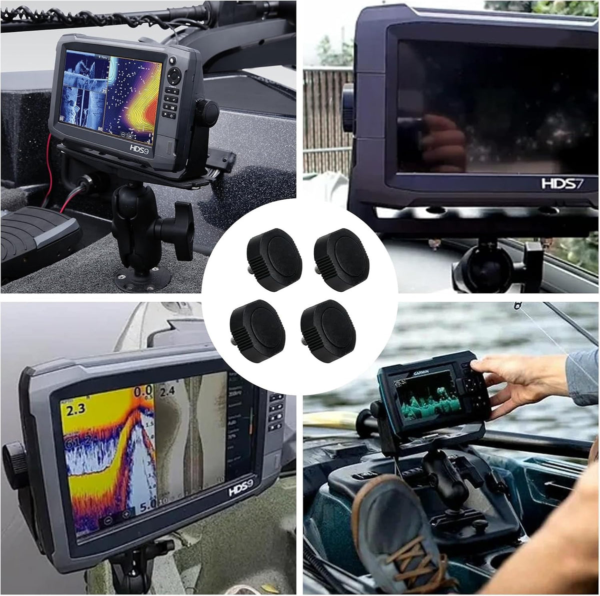 Marine Fish Finder Mount Knobs Replacement Set for Lowrance & Simrad Models