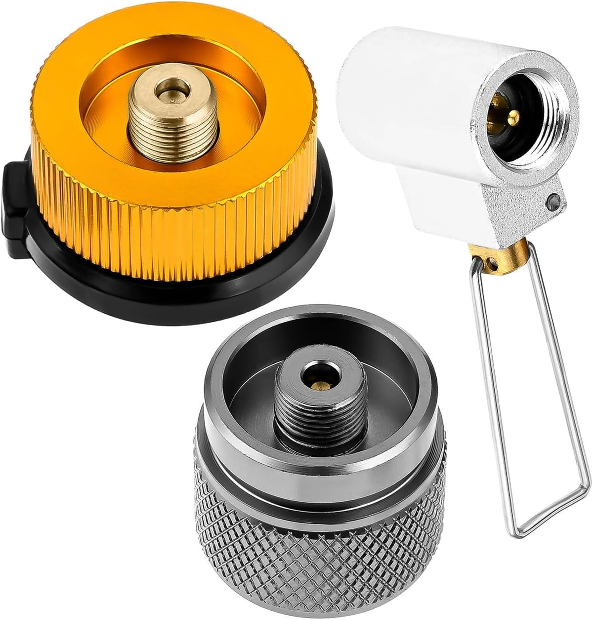 Camping Stove Gas Refill Adapter Set for Propane Isobutane Butane Valve Conversion