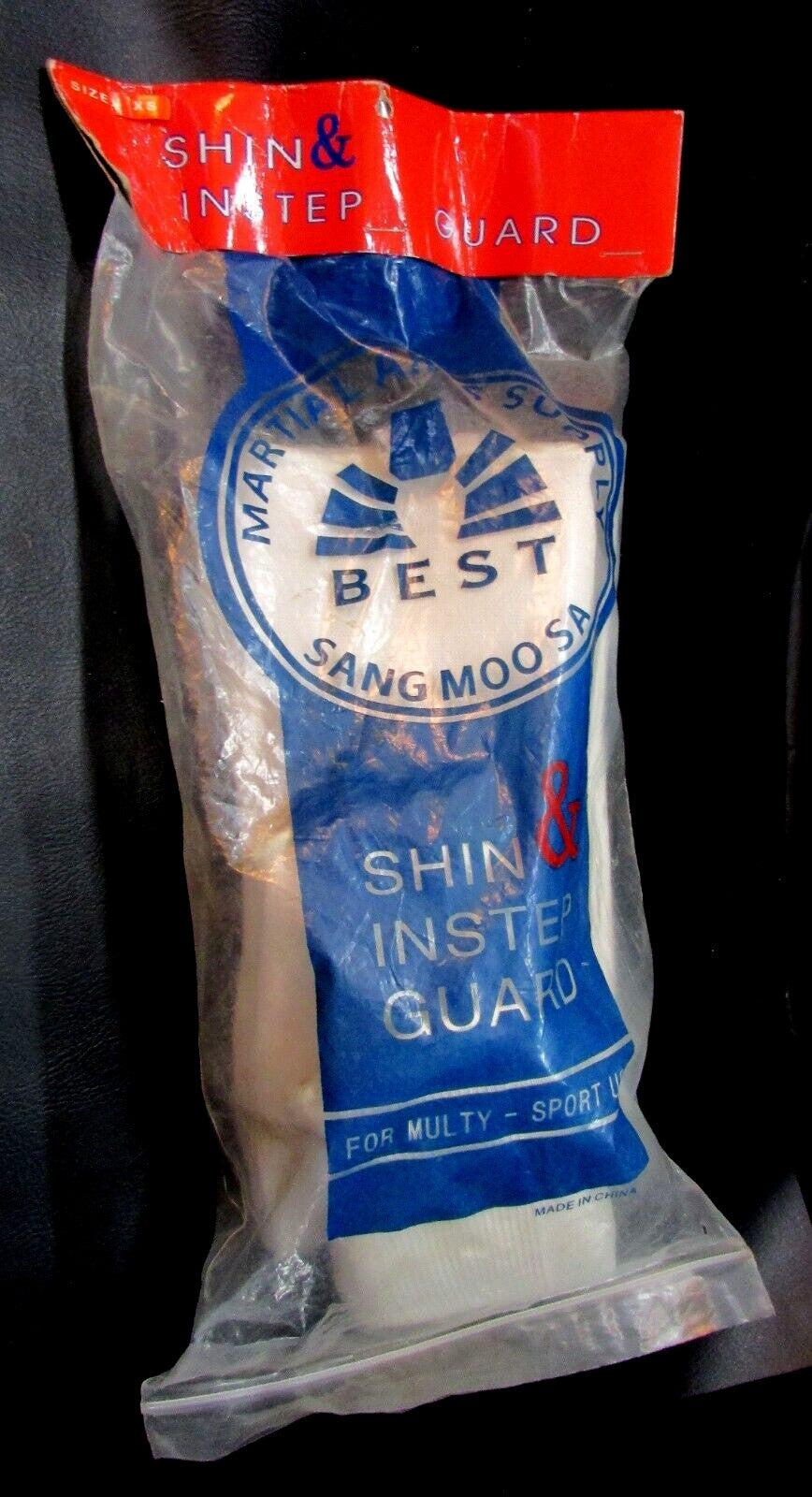Vintage 1980s Martial Arts Shin Instep Guard XS White Unused