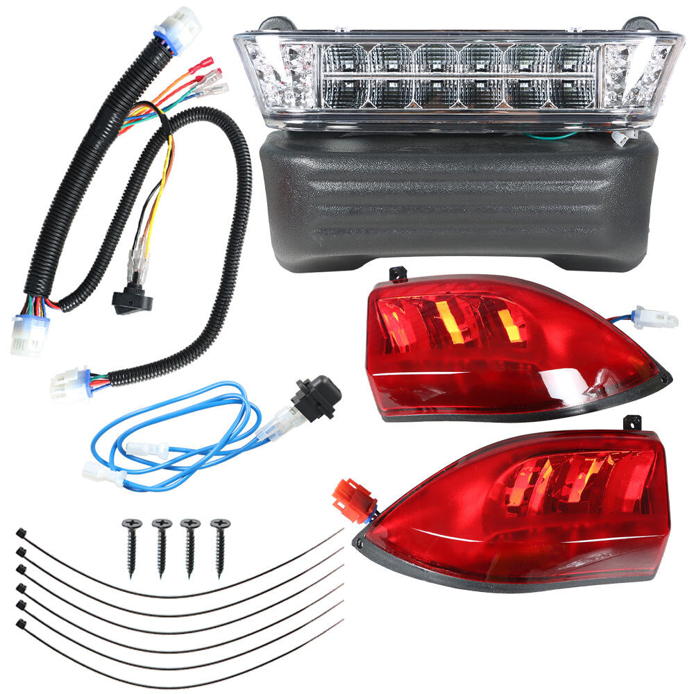 Full LED Headlight Tail Light Kit for Club Car Precedent Golf Cart 2004-2008