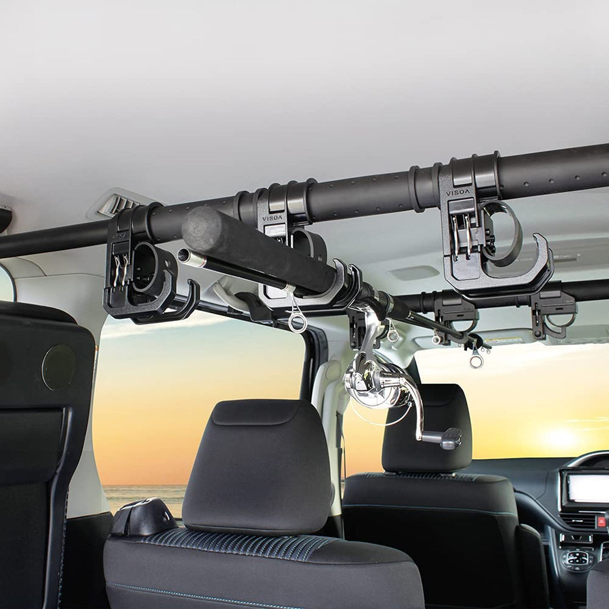 Heavy Duty Car Fishing Rod Holder Adjustable 35-57 Inch for SUV Van Truck