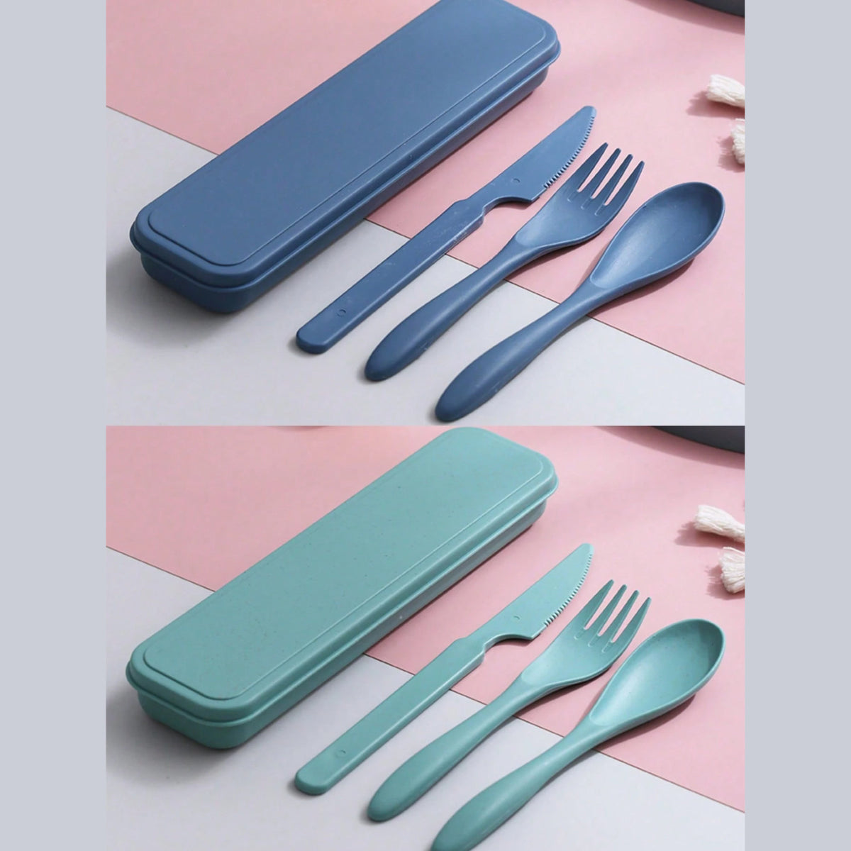Reusable Travel Utensil Set with Box - Eco-Friendly Cutlery for Camping and Lunch