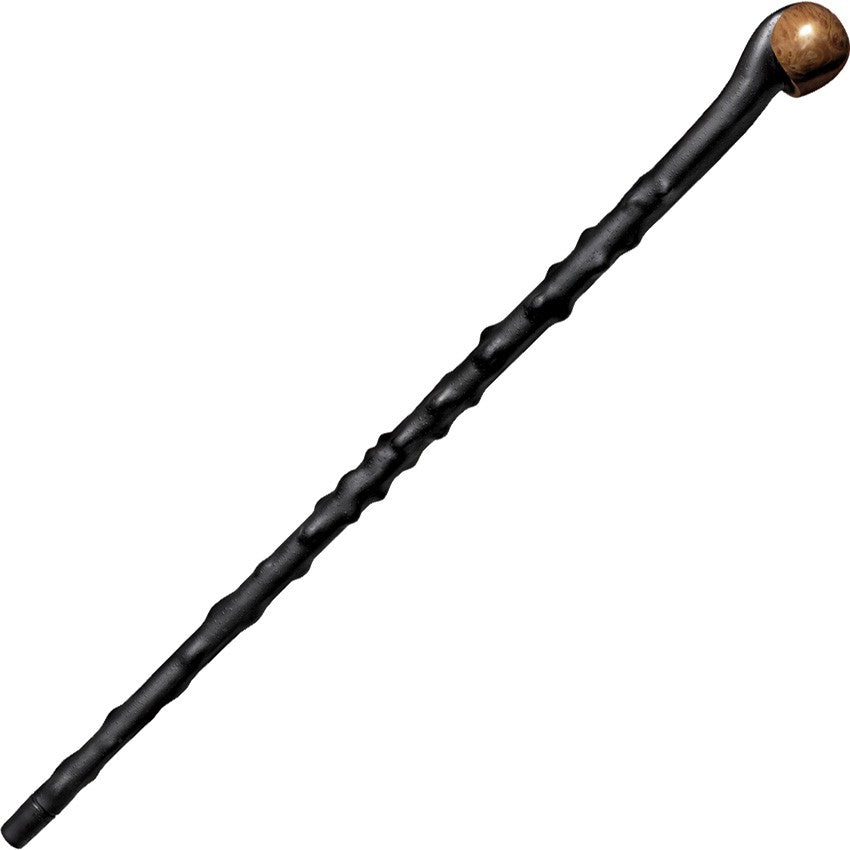 Black Walking Stick with Faux Wood Handle - 37.5 Inch Polypropylene Cane