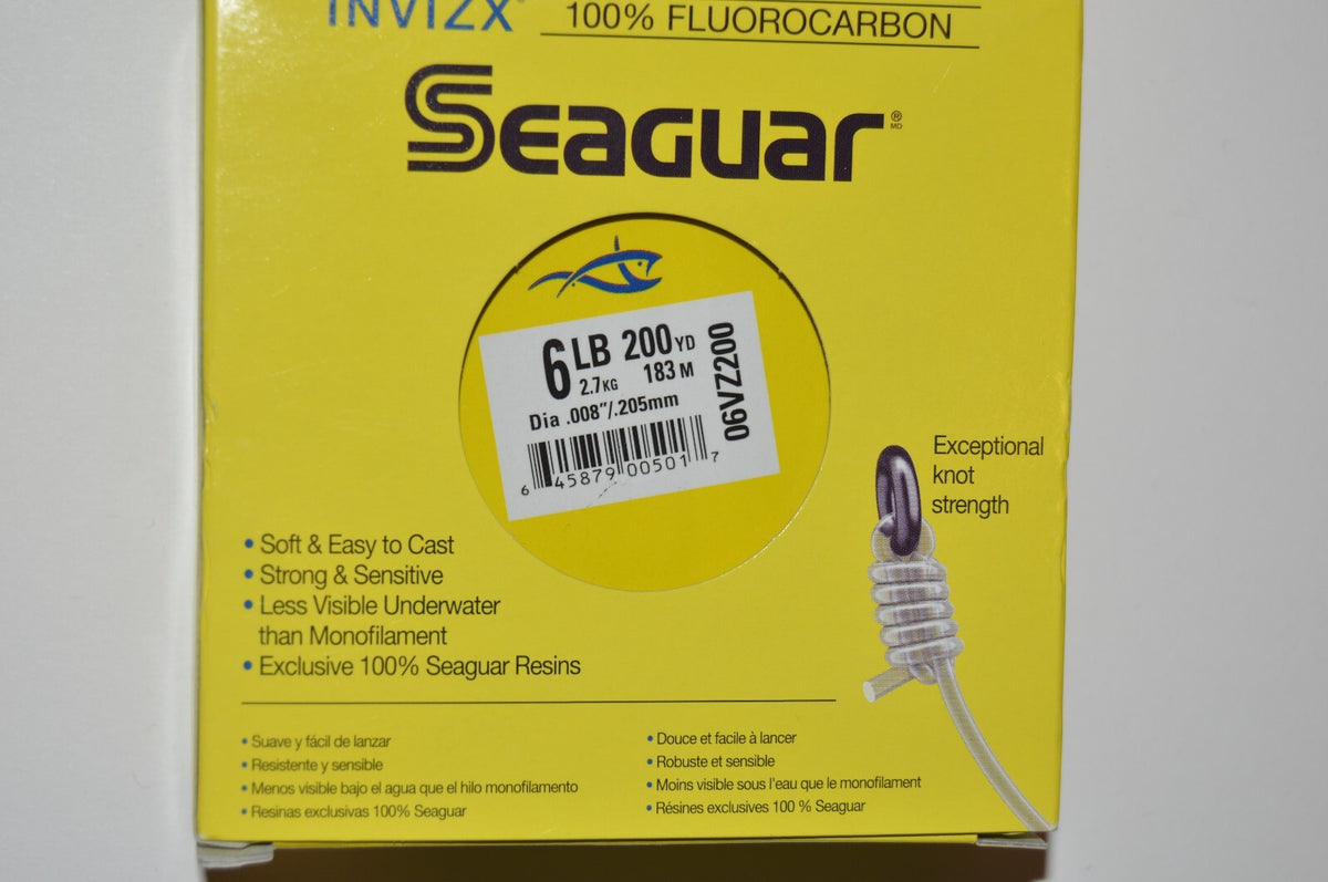 Seaguar InvizX 100% Fluorocarbon Fishing Line 6lb 200yds Clear