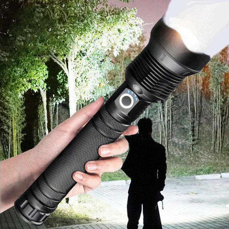 Rechargeable LED Tactical Flashlight 90000 Lumens Waterproof Worklight