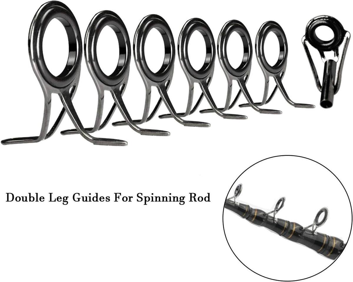 Fishing Rod Tip Repair Kit Stainless Steel Ceramic Ring 6pcs