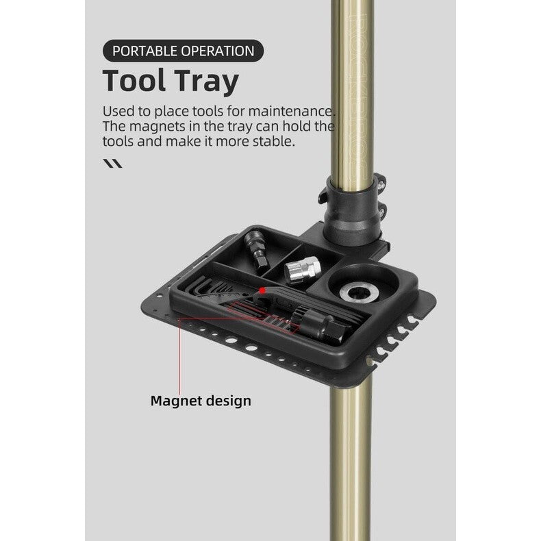 Lightweight Bicycle Repair Stand with Height Adjustment & Folding Design