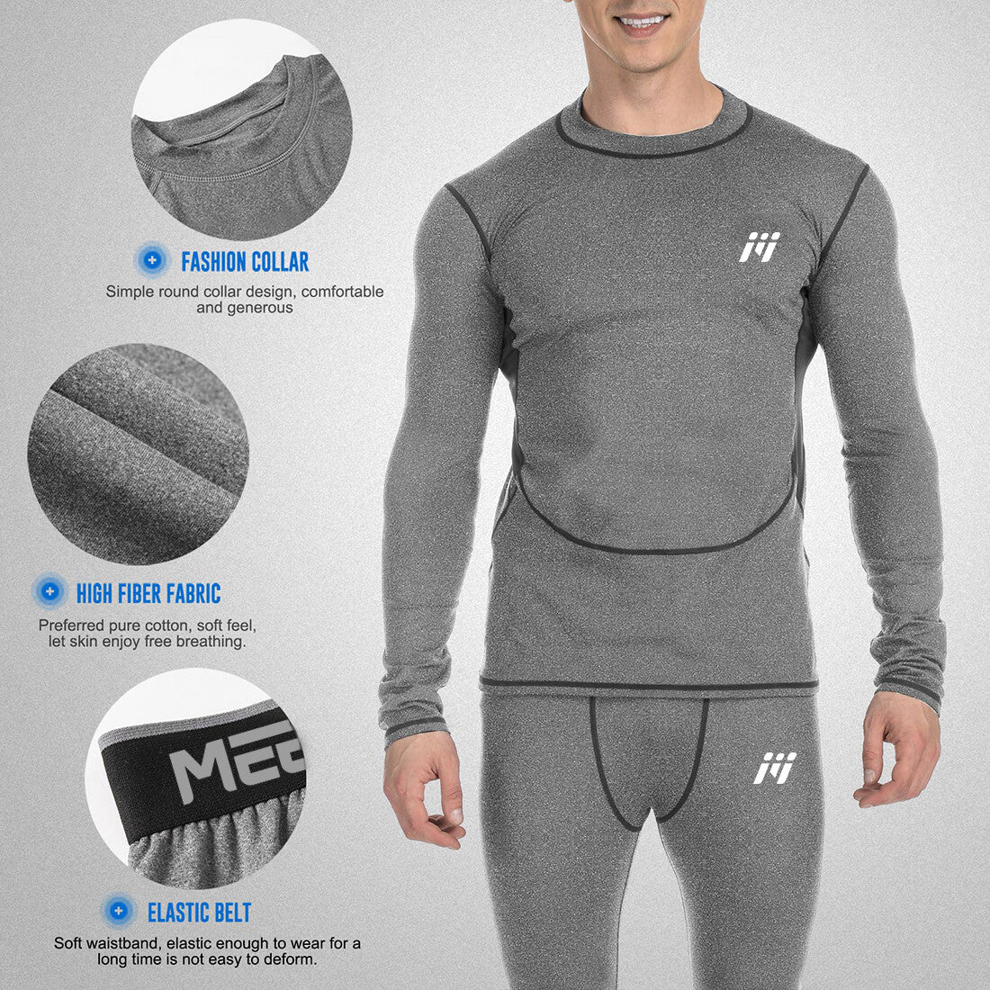 Men's Thermal Long Johns Base Layer Sets for Winter Ski & Cold Weather