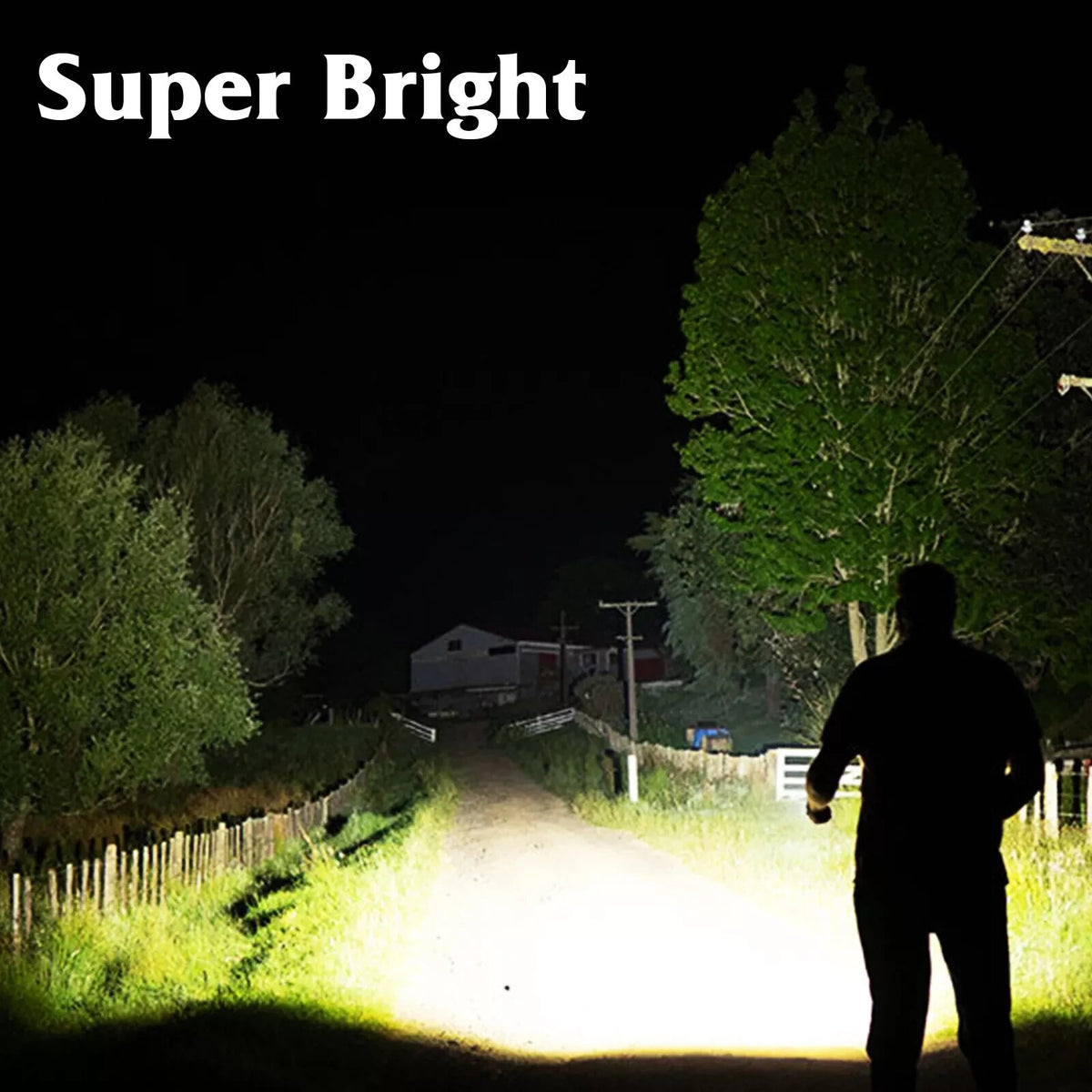 Super Bright Rechargeable LED Tactical Flashlight 1000000 Lumens, Waterproof, Focus Adjustable