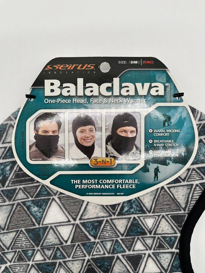 Unisex Fleece Balaclava with Geometric Print for Skiing & Winter Outdoor Activities