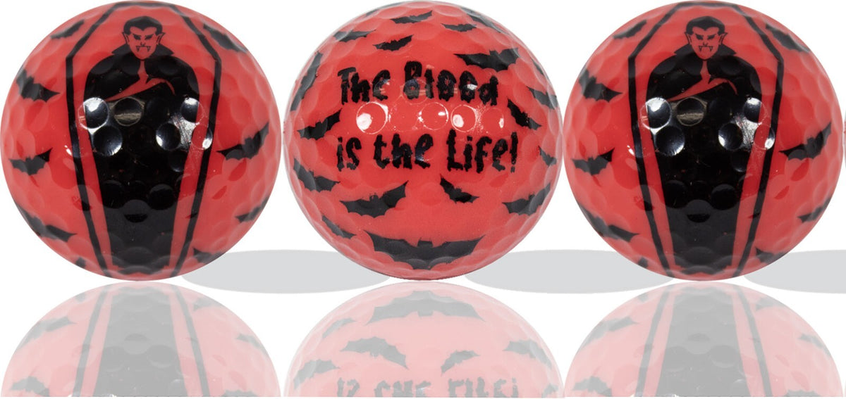 Dracula Golf Balls 3 Pack - Novelty Custom Printed Golf Balls for Men and Women