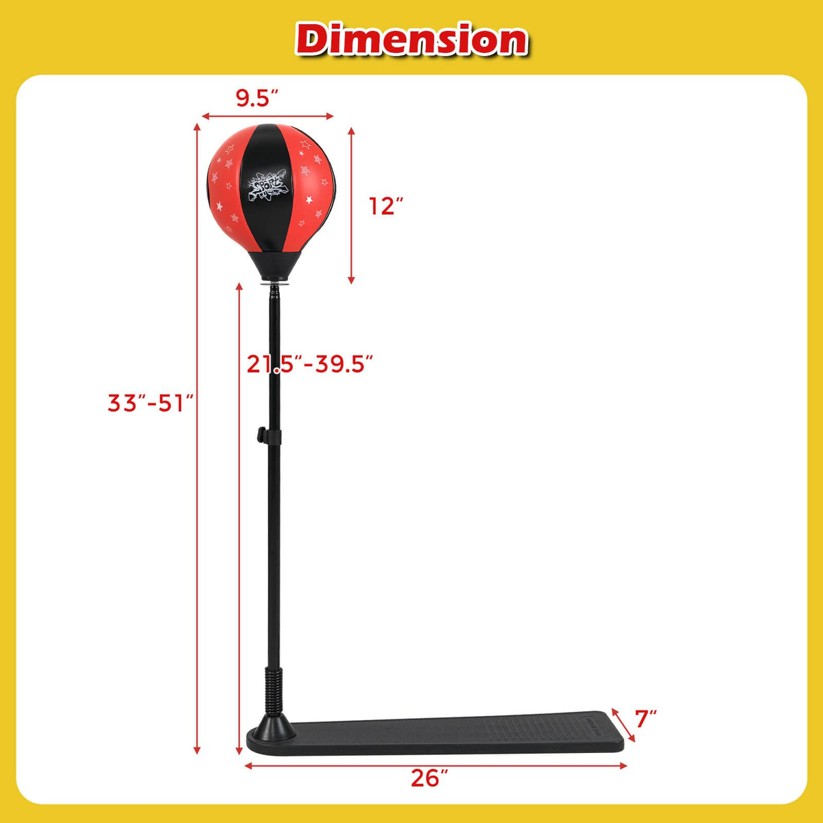 Kids Punching Bag Set with Gloves Adjustable Height Boxing Gear for Children