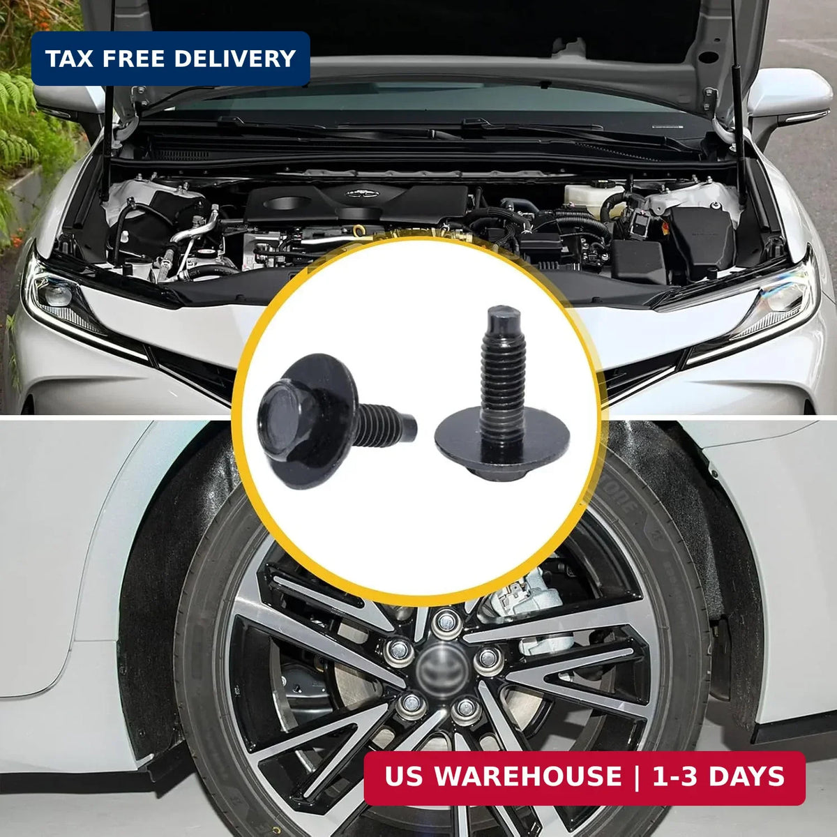 20 Pcs Hex Head Engine Splash Shield Bolts for Car Underbody Protection