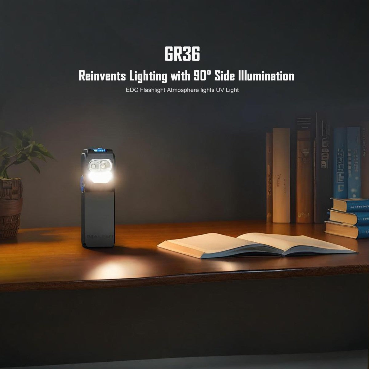 USB-C Rechargeable Clip-On Flashlight with Warm and UV Light - IMALENT GR36 2800 Lumens