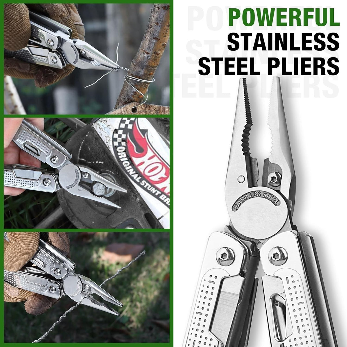 18-in-1 Multitool Pliers Set with Stainless Steel Construction for Camping and Outdoor Use