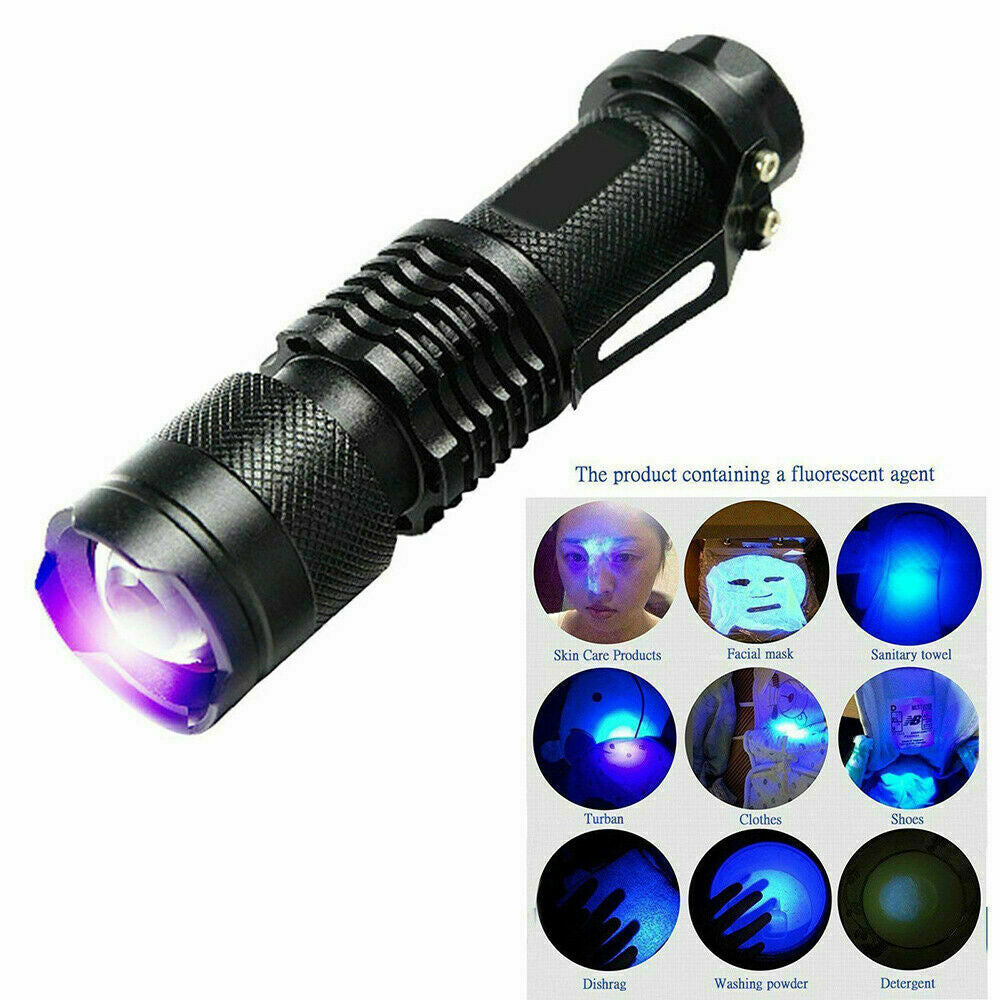 120000lm UV Blacklight Flashlight Waterproof Handheld Torch