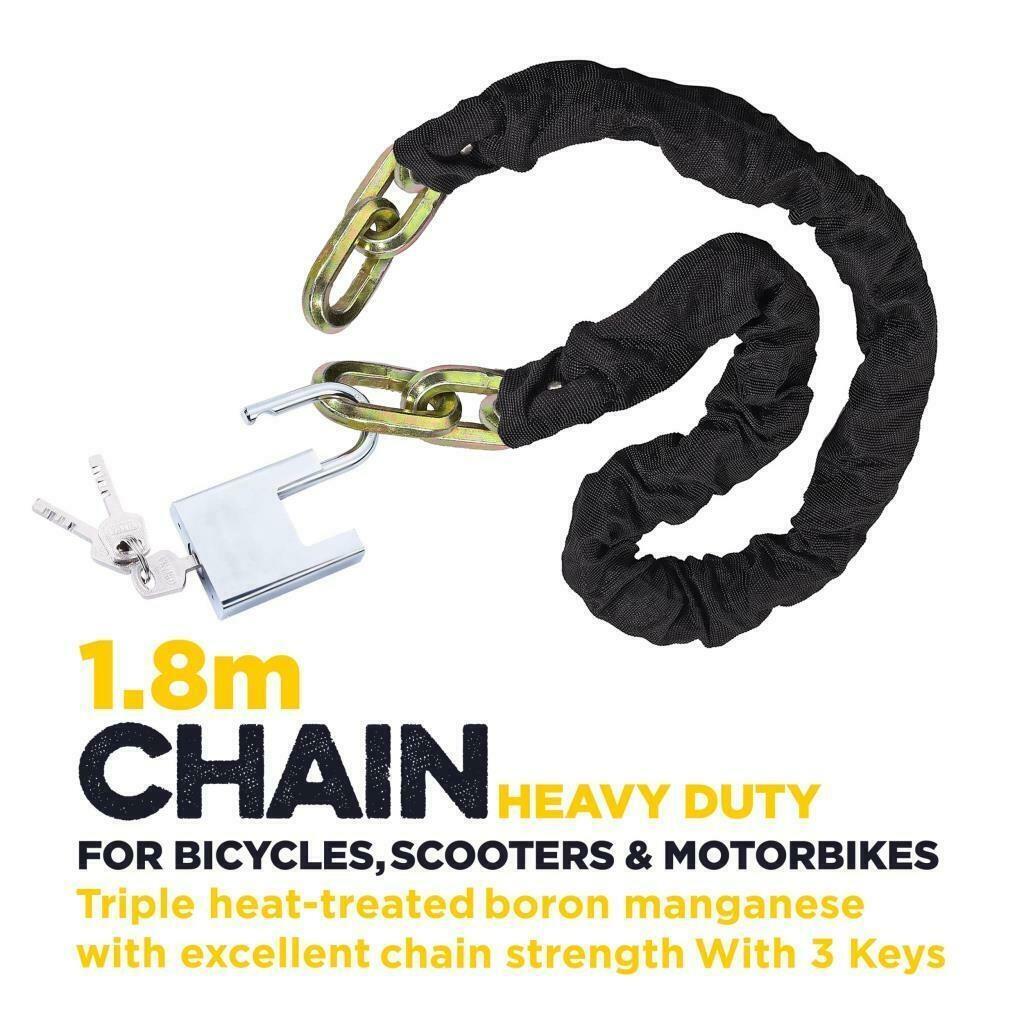 Heavy Duty Chain Lock Kit 6 Ft Bicycle Motorcycle Security Lock with 3 Keys