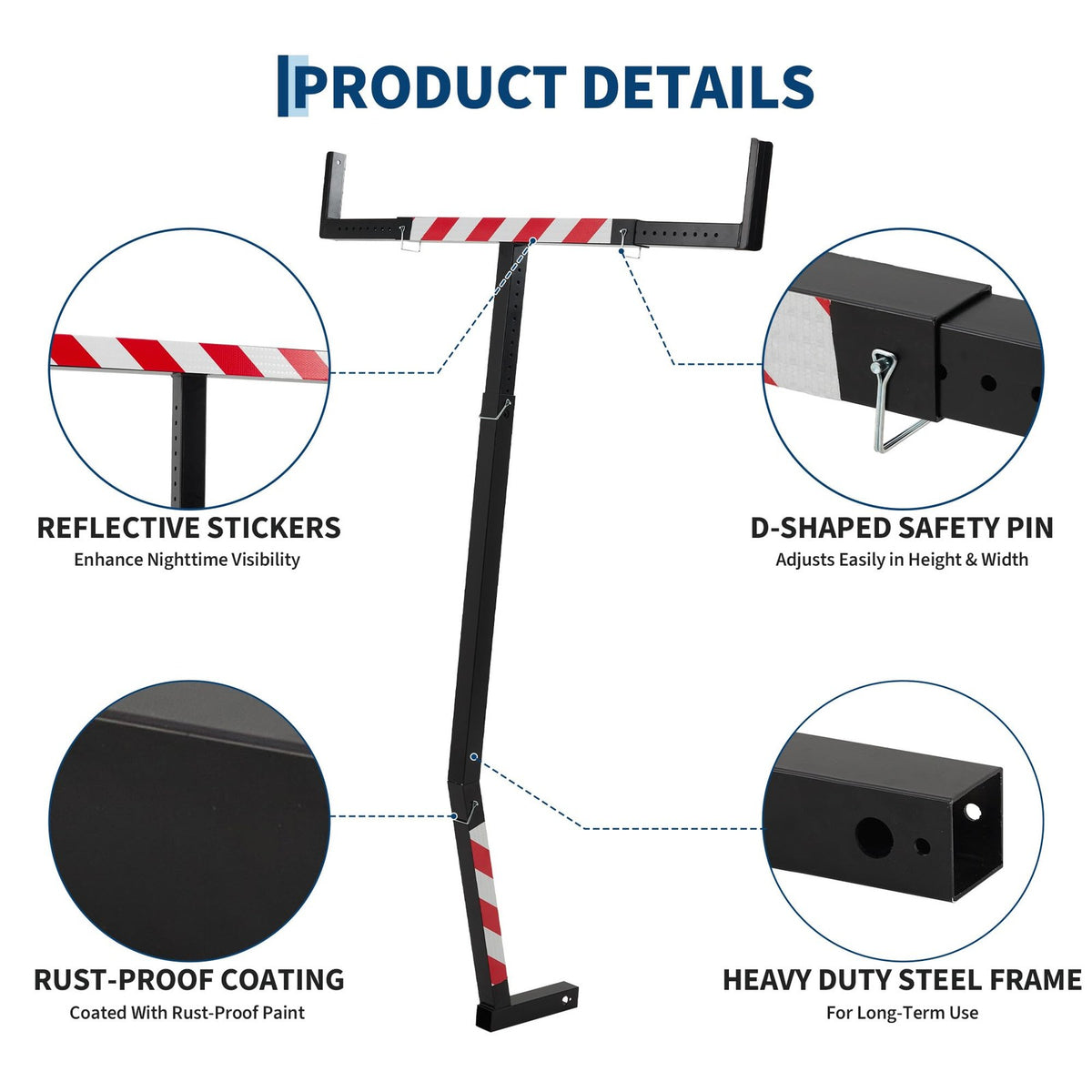 Heavy Duty Truck Bed Extender Hitch Mount 750 lbs Adjustable Cargo Support