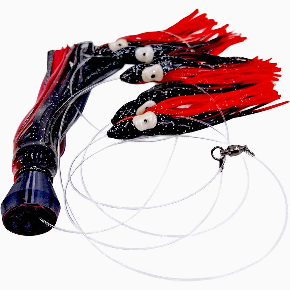 Saltwater Trolling Lure Set with Skirts and Jet Head for Tuna Mahi Wahoo