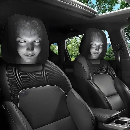 Halloween Creepy Car Headrest Cover 2-Pack - Horror Theme Seat Protector