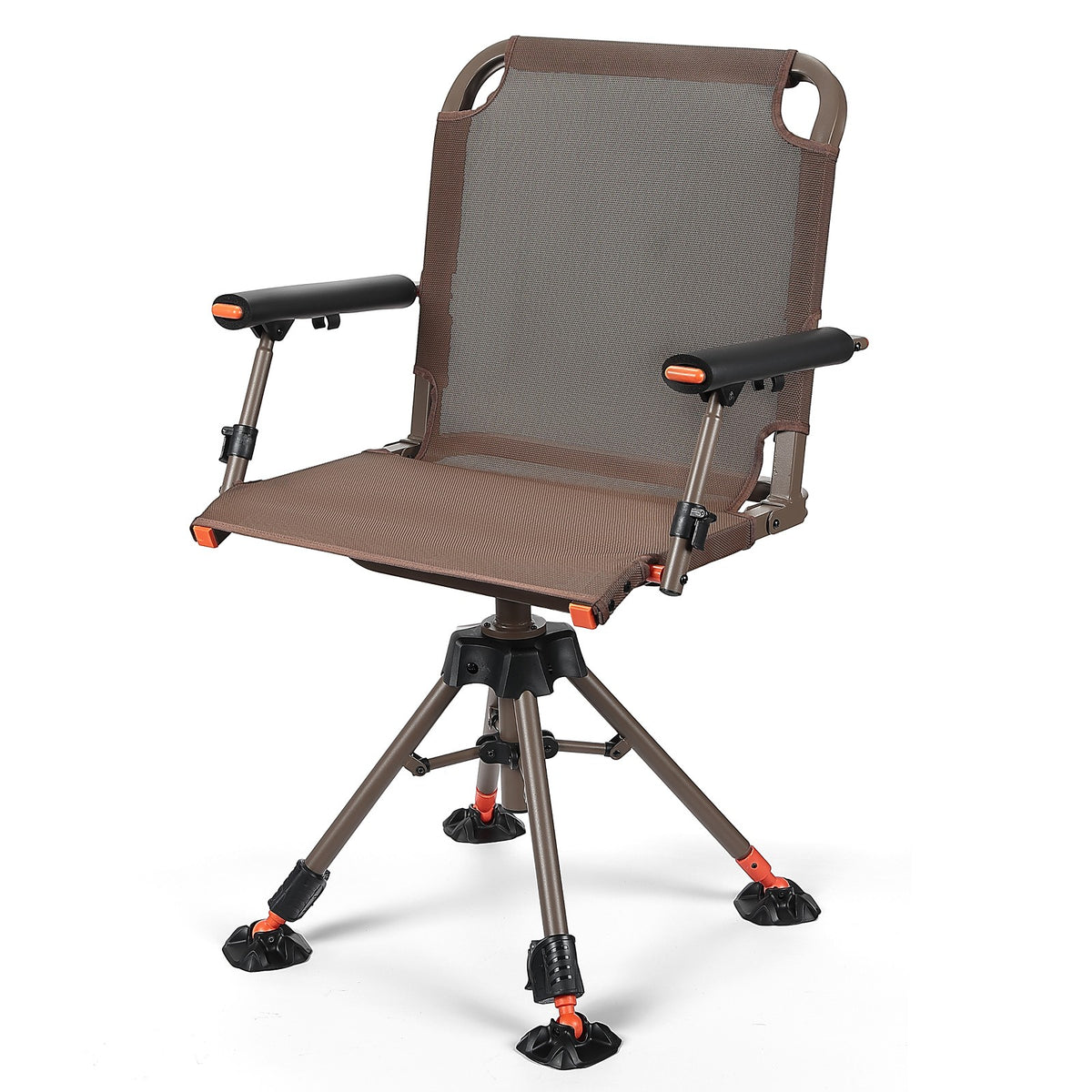 Camping & Hunting Chair 360° Swivel Foldable Adjustable Height Outdoor Seat