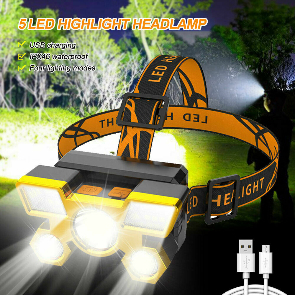 Rechargeable LED Headlamp for Camping, Fishing & Outdoor Activities