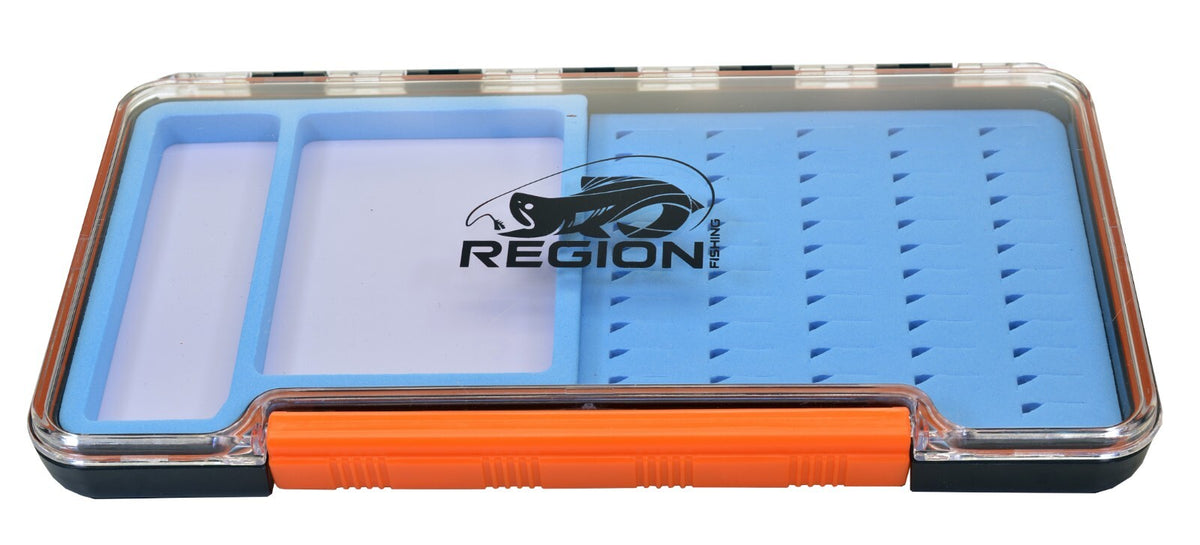 Waterproof Fly Box for Dry Flies & Midges - Compact, Magnetic Bays, 56 Slots