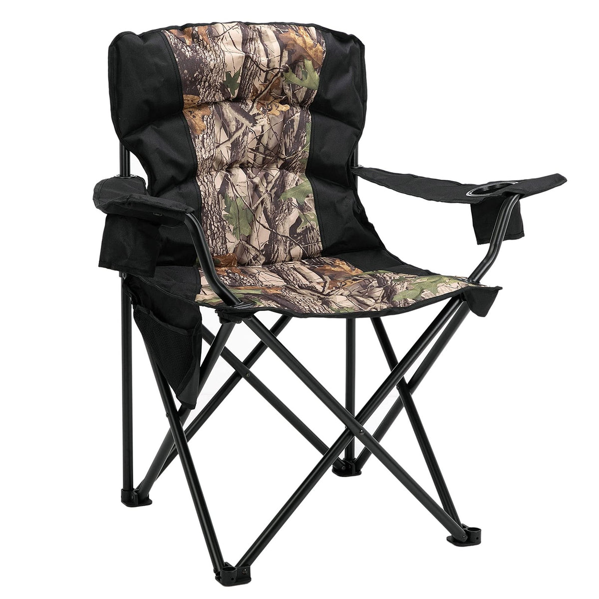 Oversized Folding Camping Chair 400 lb Capacity with Armrests & Cup Holder
