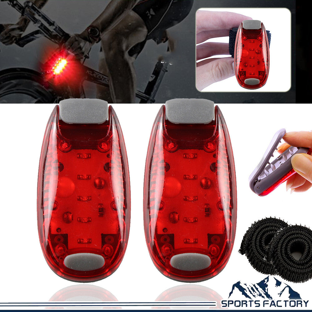 2 Pack LED Safety Clip-On Lights for Cycling, Running & Night Visibility