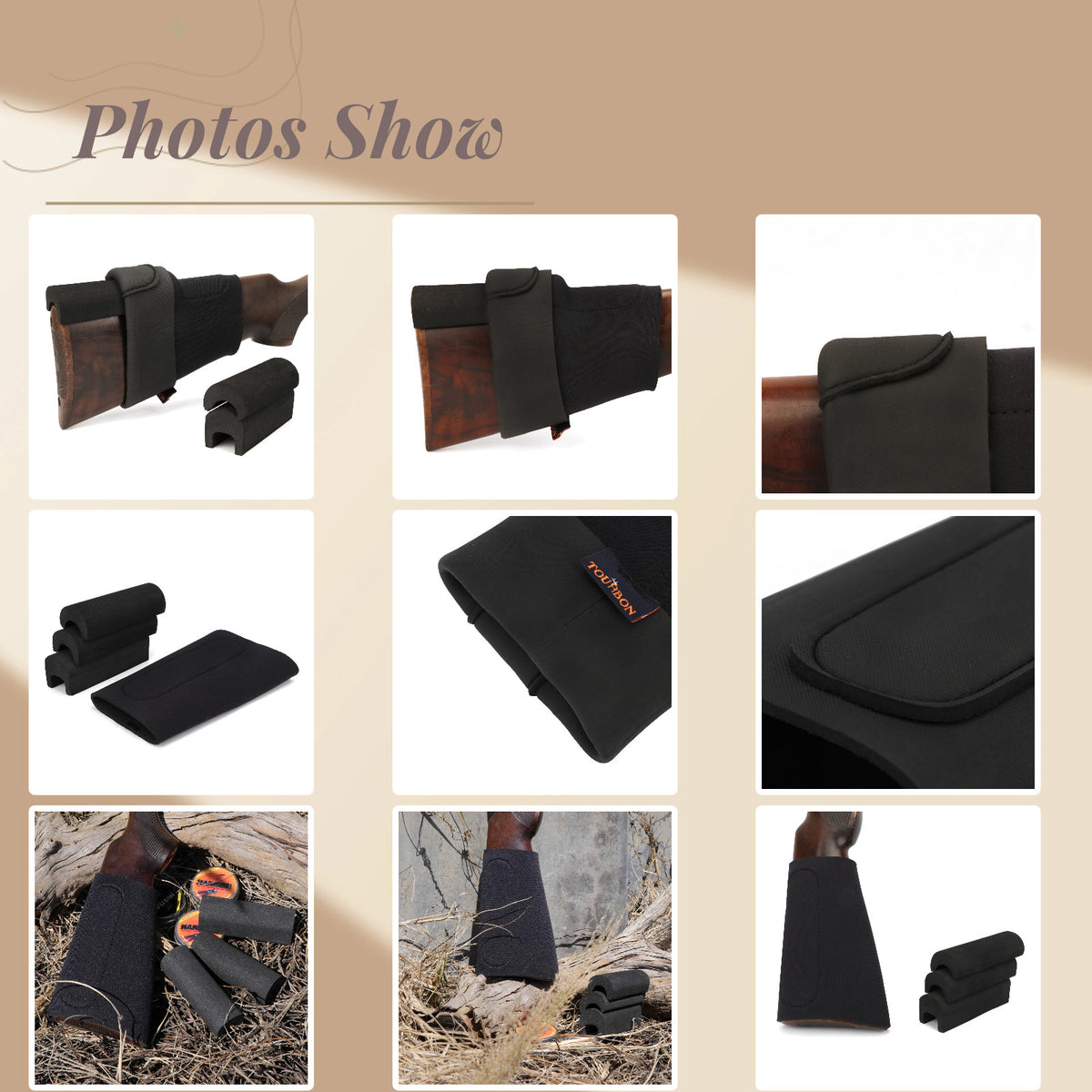 Hunting Cheek Riser Kit with Foam Pads & Neoprene Sleeve for Alignment