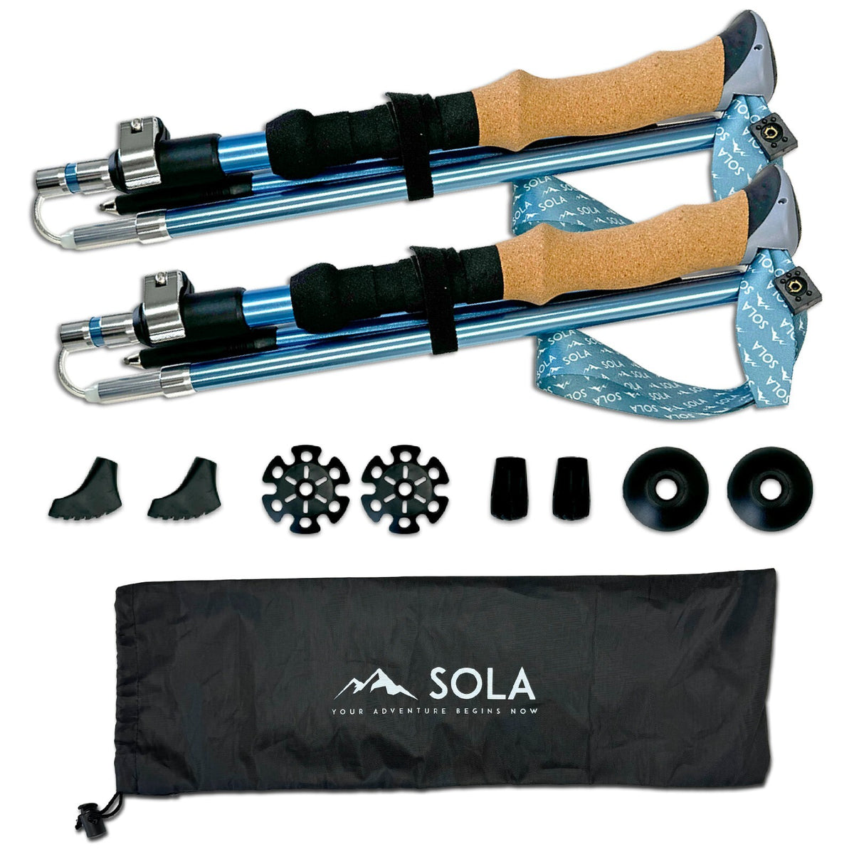 Lightweight Collapsible Hiking Poles - Foldable Trekking Sticks for Outdoor Adventure