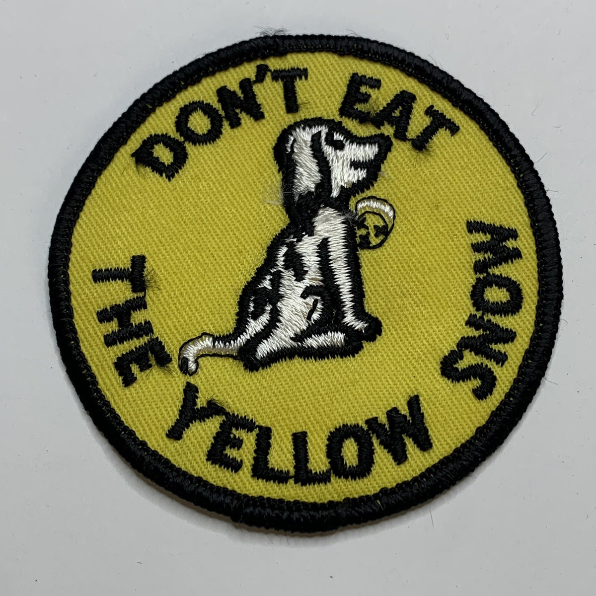 Vintage 1970s Don't Eat Yellow Snow Embroidered Sew-On Patch - 3 Inch