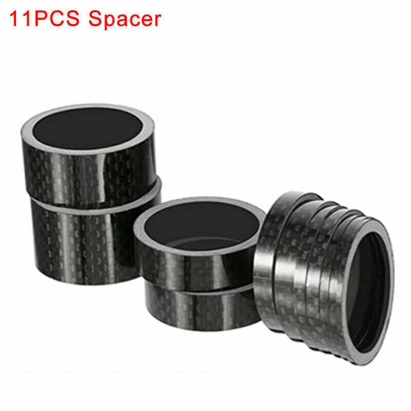 11-Piece Carbon Fiber Headset Spacers Set for 1-1/8" Threadless Bike Forks