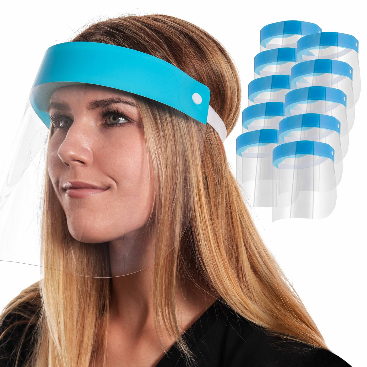 Full Face Shield Protective Gear Clear Anti-Fog Safety Face Shield Pack of 10
