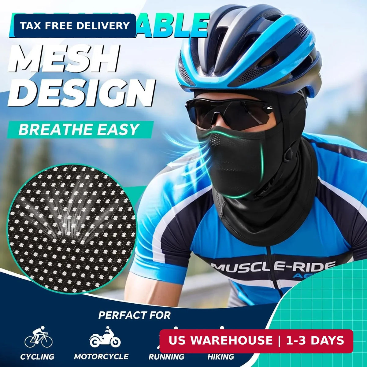 Cooling Balaclava Face Mask for Men Women - Sun Protection & Breathable Mesh