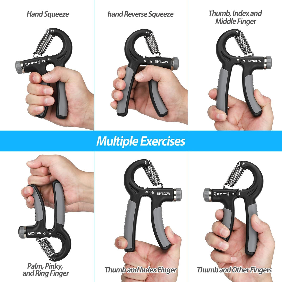 Adjustable Hand Grip Strengthener - Hand & Finger Exercise Equipment
