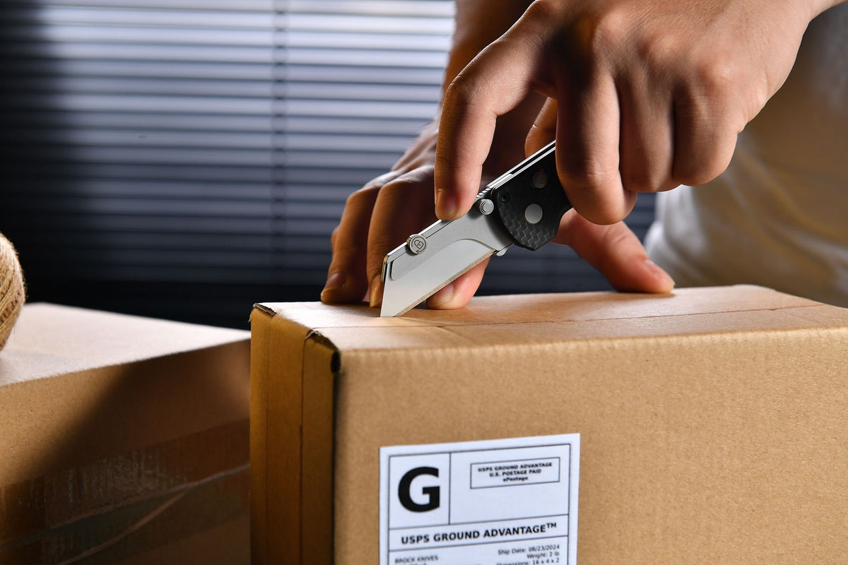 Utility Knife with Folding Screwdriver - Carbon Fiber Handle, G10 Blade