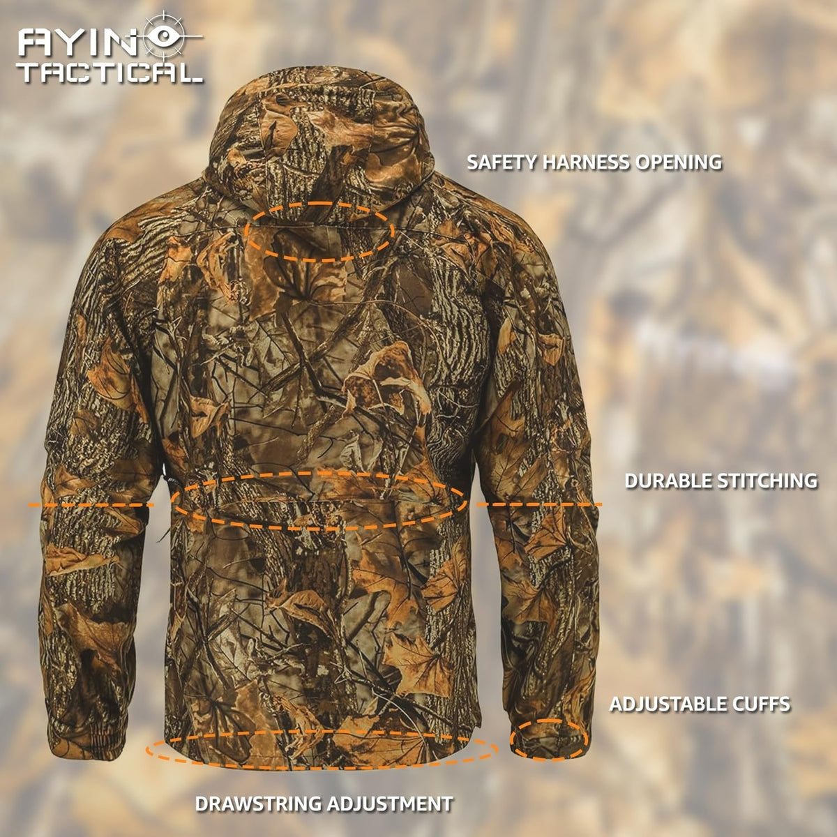 Silent Breathable Waterproof Camouflage Hunting Rain Suit with Pants and Jacket