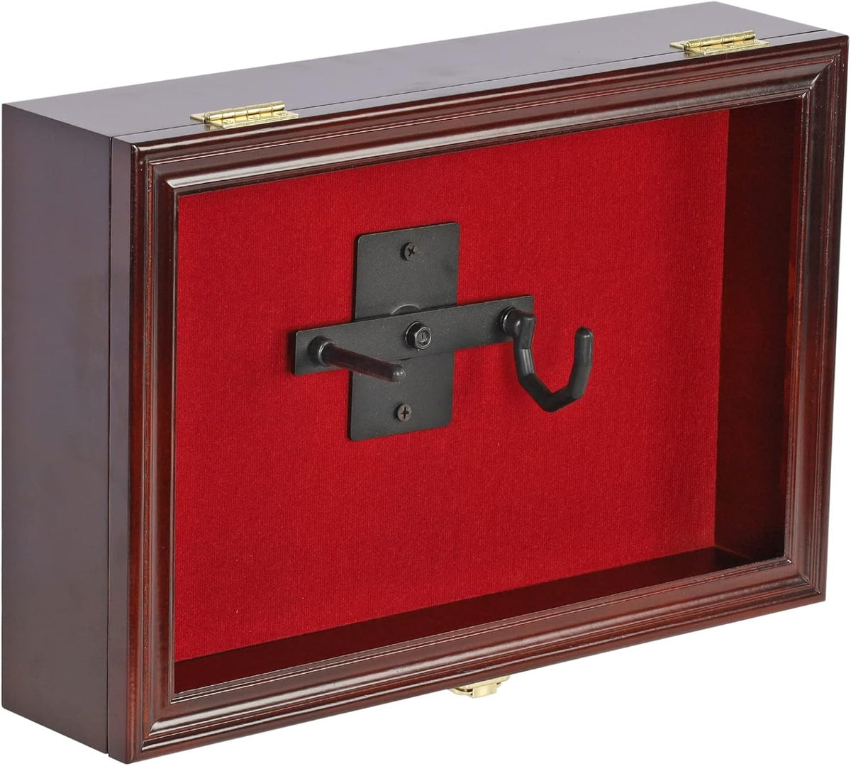 Wall Mount Lockable Handgun Display Case with UV Door and Wooden Frame