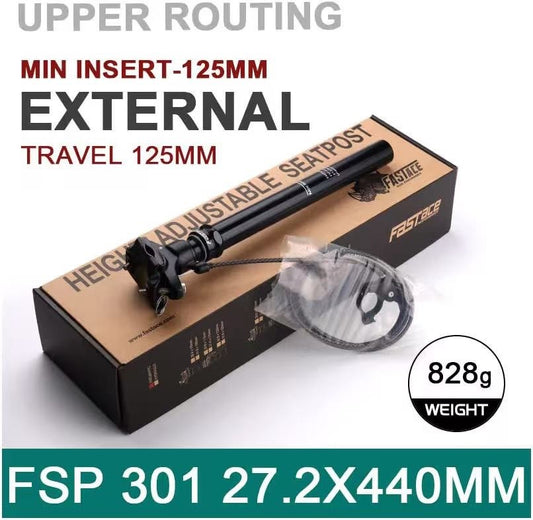 Dropper Seatpost MTB 125mm Travel - 27.2/30.9/31.6mm with External/Internal Cable Routing