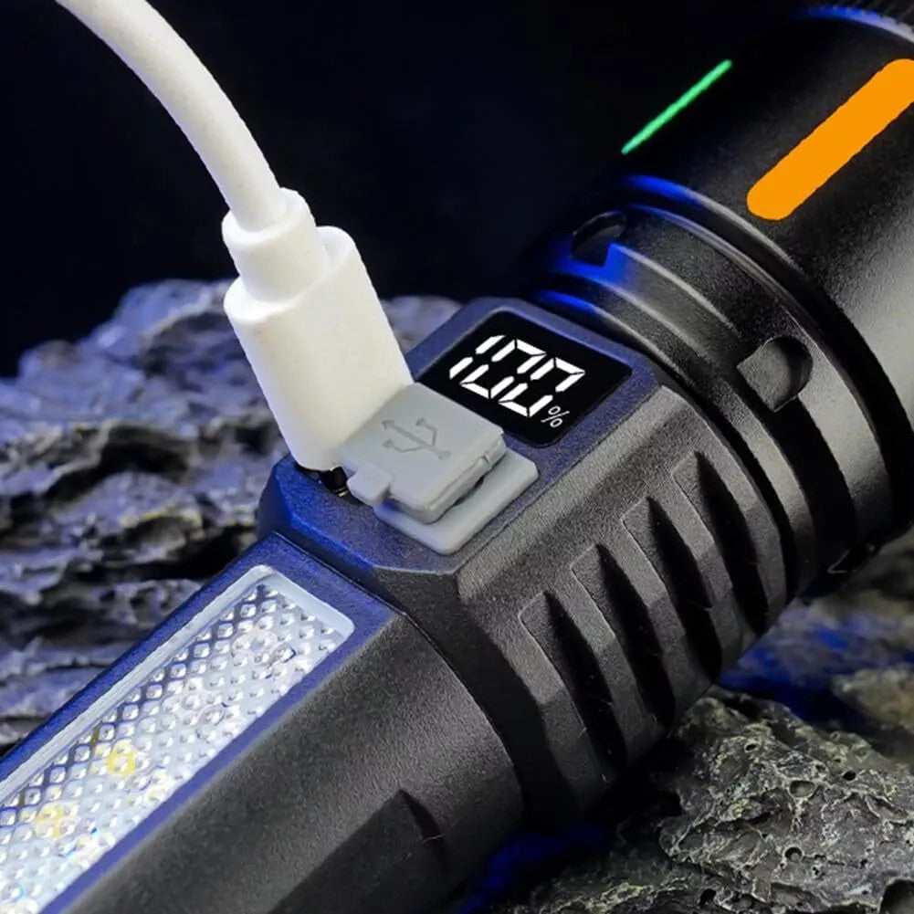 Super Bright LED Tactical Flashlight Set 2 Pack Rechargeable Work Light 99 Million Lumens