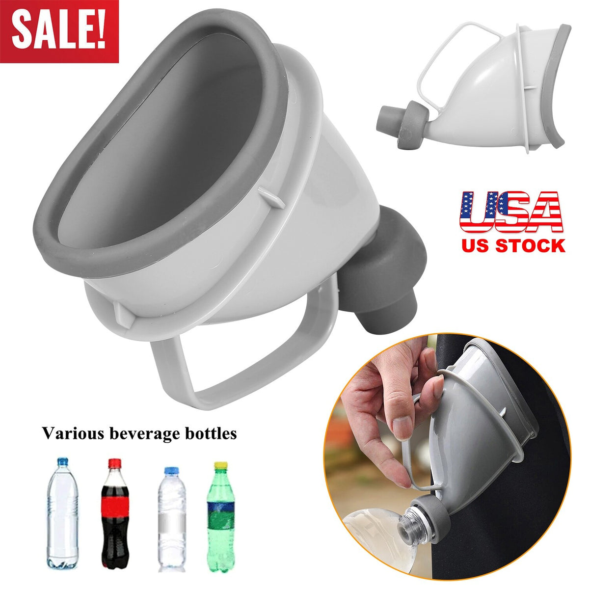 Unisex Portable Urinal Funnel for Outdoor Travel Emergency Use