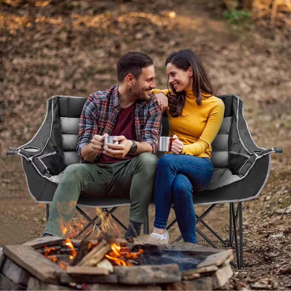 XXXL Oversized Padded Camping Loveseat - 2 Person Folding Outdoor Chair