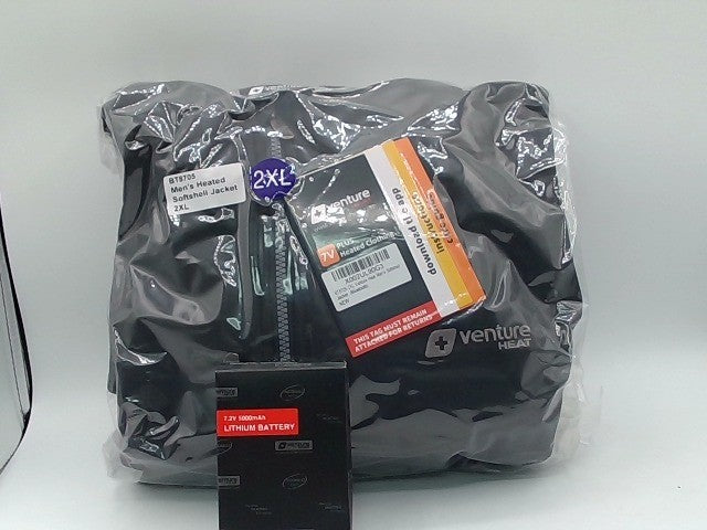 Men's Bluetooth Heated Softshell Jacket with Battery Pack - Black