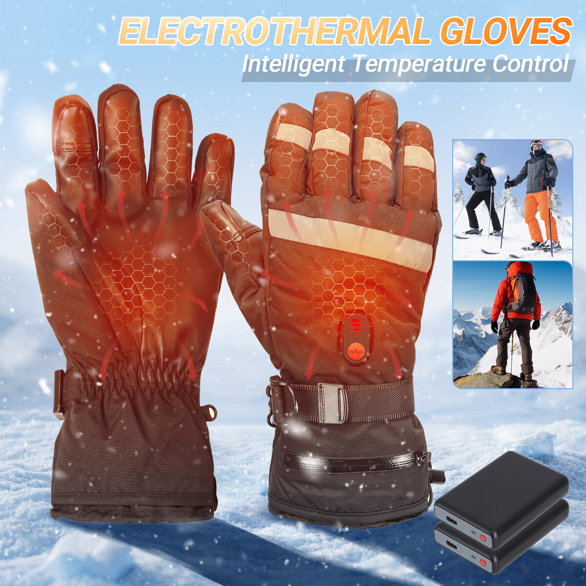 Rechargeable Electric Heated Socks and Gloves Set for Winter Men Women