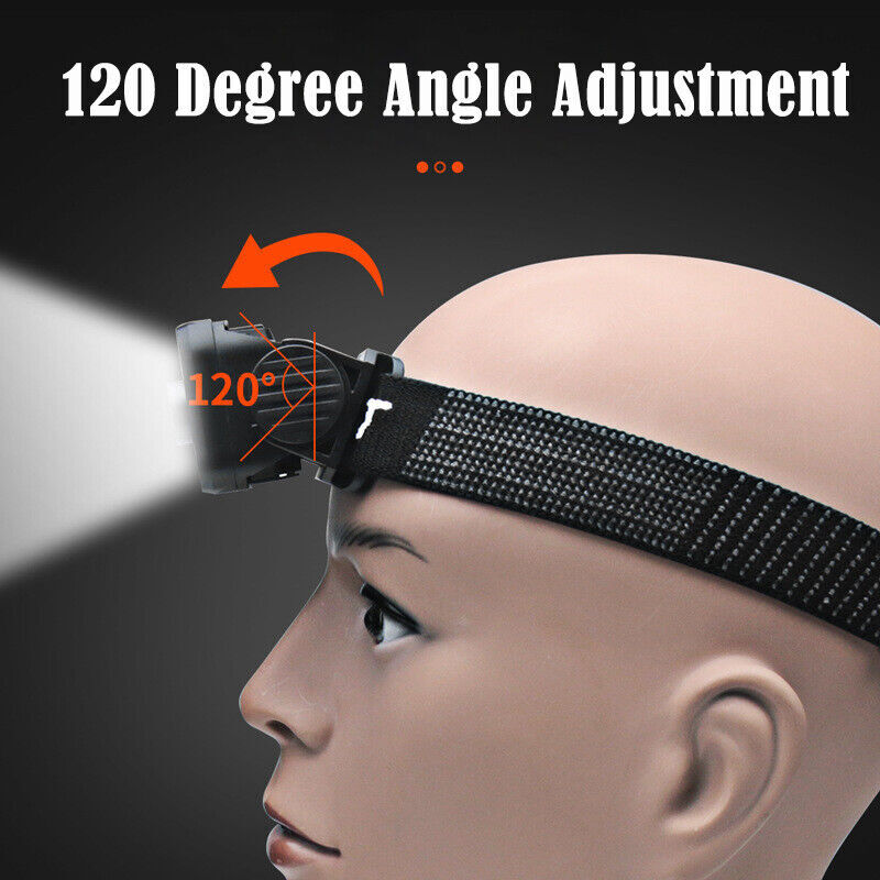 Rechargeable COB LED Headlamp Headlight with Sensor Waterproof Torch