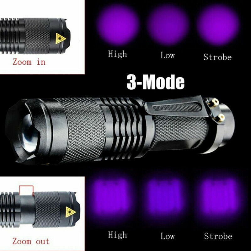 120000lm UV Blacklight Flashlight Waterproof Handheld Torch