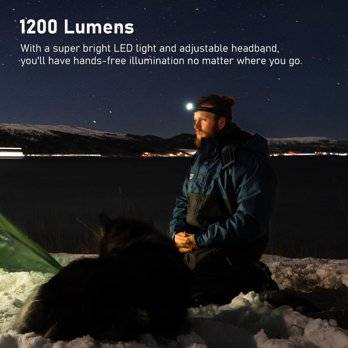 Rechargeable LED Headlamp 1200 Lumens Waterproof Long Runtime for Camping Hiking