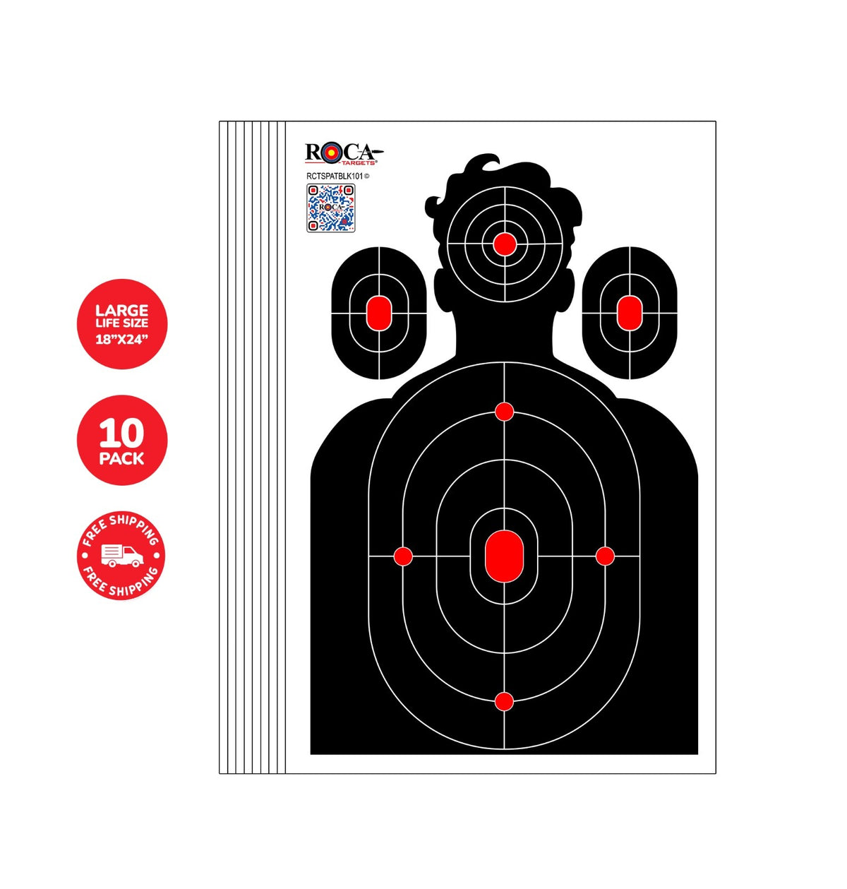 Reactive Shooting Target Set - Impact Silhouette Targets for Range Practice 18x24 inch 10 Pack